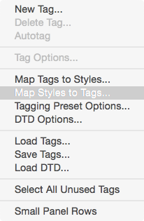 Mapping styles to tags