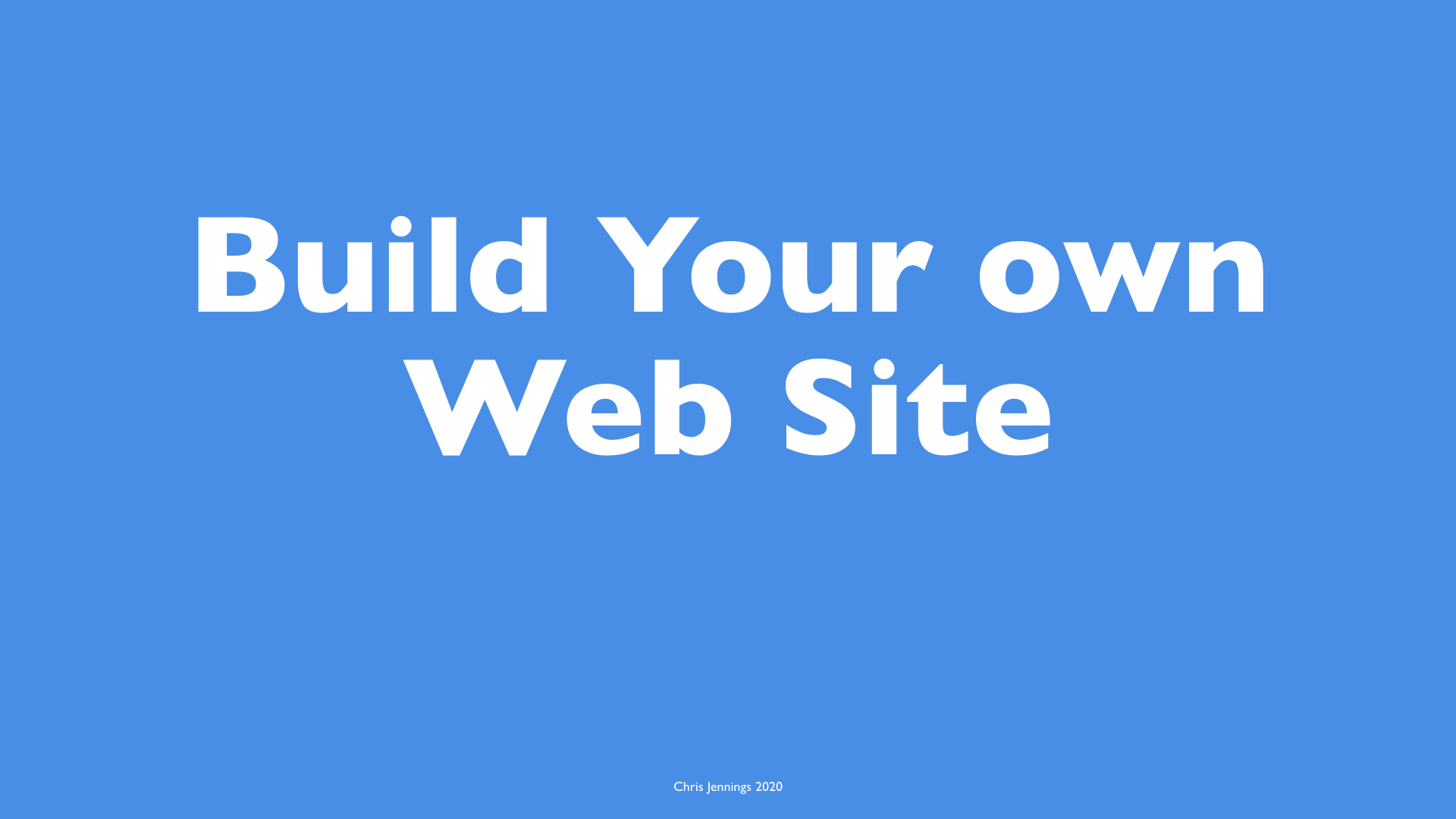 Build a Github Pages web site
